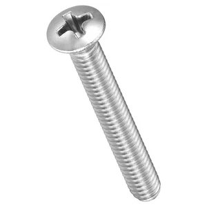 Ovalkopf Kreuzschlitz Maschinenschrauben Schrauben (#8-32x1-1/4") 20 Stück, silber - Bild 1 von 7