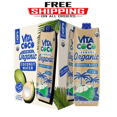 Vita Coco Farmers Organic Coconut Water, 33.8 fl. oz., 6 pk. - Image 1 of 4