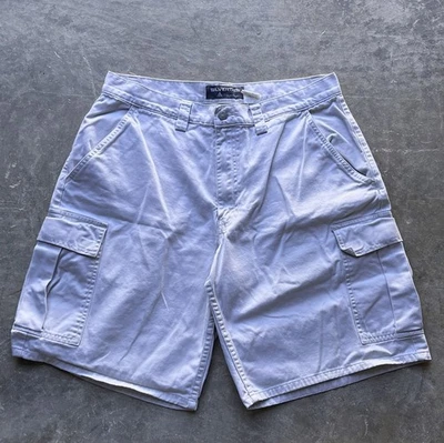 Vintage Levis Silver Tab Baggy Cargo Shorts Mens 34 Off White Surf Y2K Skate - Image 1 of 4