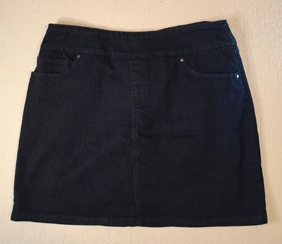 Женские нейлоновые шорты Peck & Peck 12 Skort синие хлопчатобумажные эластичные с карманами без застежек - Изображение 1 из 4