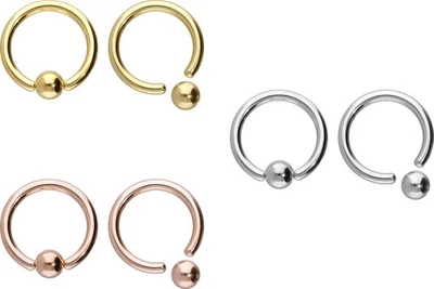 PIERCINGLINE 14/18 Karat Gold Klemmkugelring - Bild 1 von 4