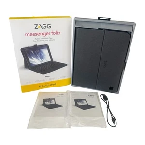ZAGG Messenger Folio Bluetooth Keyboard Case 9.7" iPad/ iPad Pro Air/ Air2,(New) - Picture 1 of 12
