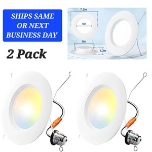5 Color Dimmable Recessed Can Light 5/6 " 5CCT LED Damp Retrofit Socket Baffle - Picture 1 of 7