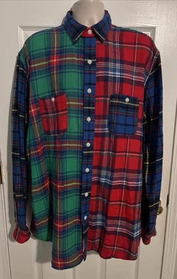 POLO RALPH LAUREN Men’s Colorblock Classic Fit Plaid Flannel Button Up Shirt XLT - Image 1 of 4