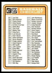 1983 Dounruss Checklist - Picture 1 of 2