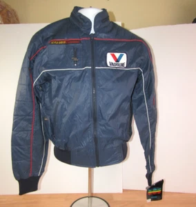 Vtg 1980’s VALVOLINE Blue Racing Jacket Nylon Zip Windbreaker SMALL Tags NOS - Picture 1 of 22
