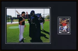 Evan Gattis Signed Framed 11x17 Photo Display Braves w/ Darth Vader - Picture 1 of 2