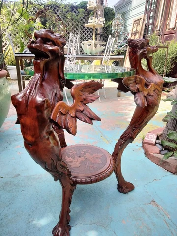 Antique Griffin Carved Table Cover