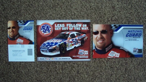 Lot of 3 different - Todd Bodine #54 " YOU CAN NATIONAL GUARD "  NASCAR POSTCARD Cover