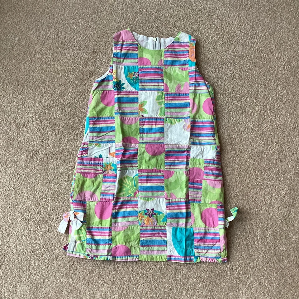 CORKYS KIDS GIRLS 6X SLEEVELESS SUNDRESS, POCKETS, LINED, BACK ZIP, MULTIPATTERN - Image 1 of 4