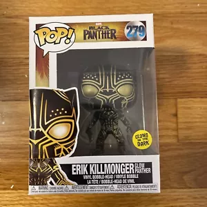 Funko Pop Erik Killmonger # 279 Glow Panther GITD Marvel Black Panther Figura - Foto 1 di 8