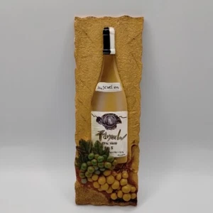 C Winterle Olson Wine Bottle Grapes 3d Wall Plaque Resin Decorative Tile - Picture 1 of 13