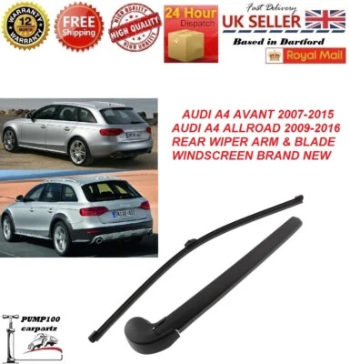 REAR WIPER FOR AUDI A4 AVANT / ALLROAD B8 2007-2016 ARM & BLADE WINDSCREEN 400MM - Image 1 of 3