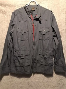 Blac Label Gray Gun Metal Embroidered Punk Gothic Rock Jacket Mens Large EUC - Picture 1 of 12