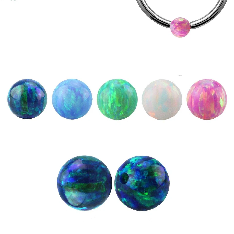 ❤ 1,2 mm 1,6 mm Klemmkugel Piercing Kugel Einklemmen Synthetisch Opal Ersatzteil - Bild 1 von 1