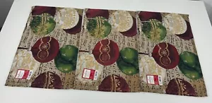 Juego de 3 manteles individuales de Navidad adornos brillantes 13"x19" NUEVO - Imagen 1 de 3