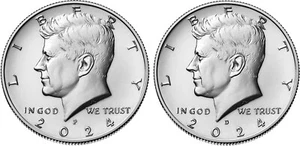2024 P & D Kennedy JFK Half Dollar Uncirculated from US Mint Bag, 2-Coin Set - Picture 1 of 2