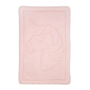 Tadpoles Quilted Toddler Comforter 40" x 60" - Polyester, Pink Unicorn Pattern - Picture 1 of 3