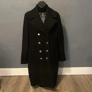 Chaquetón Guess negro mezcla lana para mujer talla grande negro bolsillos abotonados - Imagen 1 de 7