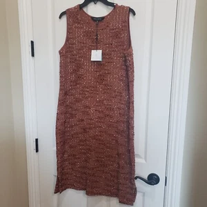 Ming Wang Shiny Tweed Knit Sheath Dress Women's Size M NWT $215 eyelash texture - Picture 1 of 7