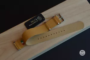 17/18/19/20/21/22 Mm Handmade Ochre Military Type Epsom Leather Band - Picture 1 of 10