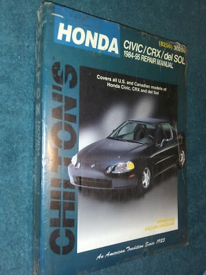HONDA CIVIC 1984-1995 / DEL SOL / MANUAL DE TALLER CRX / LIBRO DE CHILTON 94 93 92+ NUEVO Foto 1 de 3