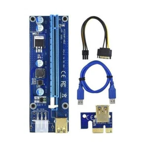 Mining Rig Riser VER 009s Pci e riser 6Pin LED 009 PCI-E x1 to x16 card - Picture 1 of 7