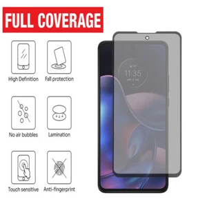 Privacy Tempered Glass Screen Protector for Motorola Moto EDGE 5G 2022 - Picture 1 of 7