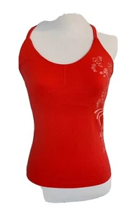 Reebok Bright Coral Red Size Small Activewear Tank Top Spaghetti Straps - Picture 1 of 4