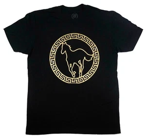 Deftones Metallic Gold Pony Official Merch Black Tee T-Shirt Sz L AS* - Picture 1 of 3