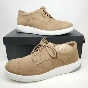 Allen Edmonds BEAUMONT Dress Casual Wingtip Derby Suede Tan Mens Size 10 D - Picture 1 of 12