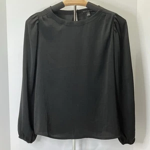 Blusa elegante Banana Republic para mujer negra manga abullonada talla XSP - Imagen 1 de 4