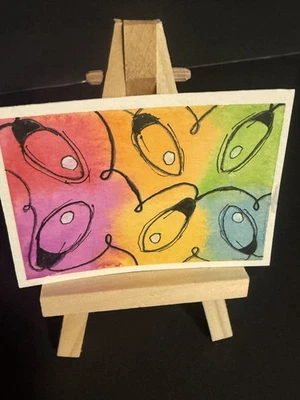 ACEO / Tarjeta de arte / Pintura en miniatura / Original - Acuarela, pintura a tinta 2,5 x 3,5 Foto 1 de 2