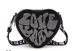Bolso Bandolera Negro KARL LAGERFELD PARIS Adornado en Forma de Corazón $178 - Imagen 1 de 9