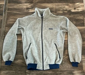 Vintage Rare Patagonia Big Fleece Jacket Full Zip Gray Blue M 70s 80s 495 - Imagen 1 de 6