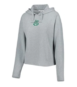 Womens WEAR by Erin Andrews NFL New York Jets Lounge Sleep Hoodie Top Gray Large - Picture 1 of 11