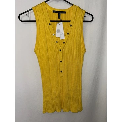 Camiseta sin mangas con botones acanalados del mercado negro de la Casa Blanca - Talla M Am Amarilla Foto 1 de 4