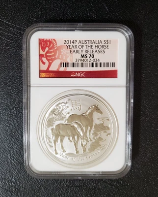 2014-P Australia Year of the Horse MS70 - Image 1 of 2