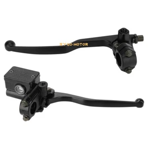 22mm Universal Motorcycle 7/8" Handlebar Brake Clutch Lever Master Cylinder Set - Foto 1 di 13