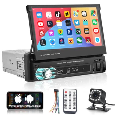 AUTORADIO BLUETOOTH 1 DIN USB CON SCHERMO A SCOMPARSA DA 7 POLLICI E RETROCAMERA - Immagine 1 di 4