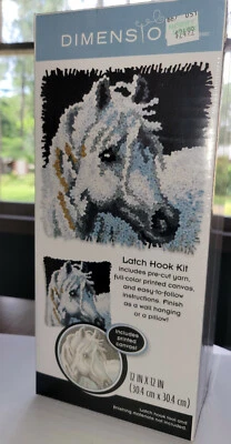 New Rug Pillow  Canvas Latch Hook Kit Horse  Gift - Image 1 of 3