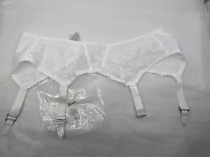 Namsie 36 White Cotton Suspender Garter Belt Style New Vintage 1950’s - Picture 1 of 3
