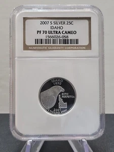 SILVER NGC Proof PF 70 Ultra Cameo 2007-s Idaho U.S. State Quarter - Picture 1 of 2