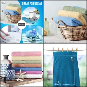 Paquete de 7 toallas de baño CrystalTowels - extra absorbentes - 100% algodón - 27"" x 52"" nuevas - Imagen 1 de 10