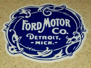 Vintage Ford Motor Co Ford Blue Logo Laminated Vinyl Decal  - Picture 1 of 2