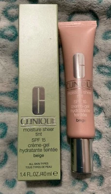 Clinique Moisture Sheer Tint SPF 15 Crème-Gel Beige 1.4 FL OZ All Skin Types New - Image 1 of 3