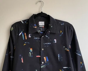 Auténtica Camisa de Algodón PAUL SMITH Negra Multicolor Cuadros Talla M - Imagen 1 de 5