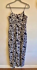 JCrew Maxi Vestido Forrado Cintura Elástica Blanco y Negro Talla 4 - Imagen 1 de 9