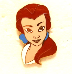 Disney Pin 18128 La Bella y la Bestia Bella princesa cabeza tiro pelo moreno - Imagen 1 de 2