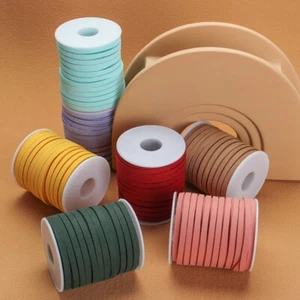 25yds 5mm DIY Faux Leather Suede Cord Lace Flat Strap Thread Bead String Sewing - Picture 1 of 23